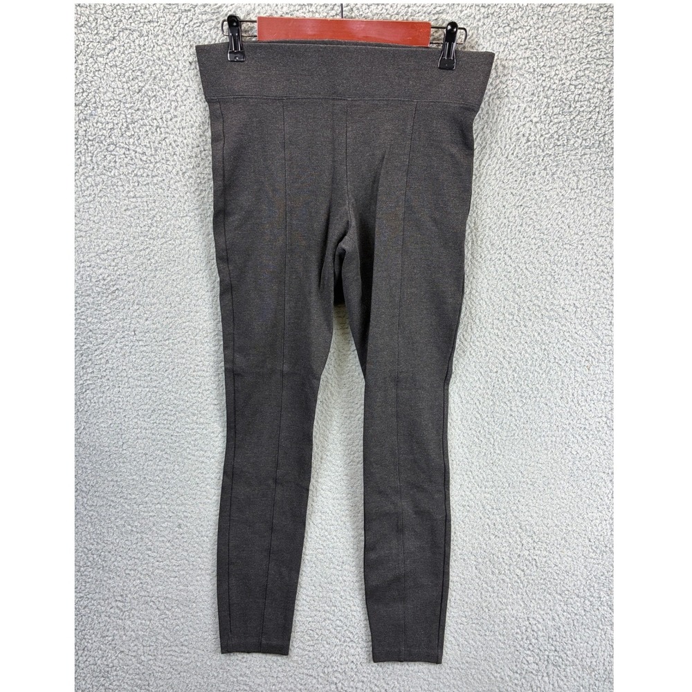 Old Navy Stevie Pintuck Pants Womens M Gray Ponte Knit High Rise Stretch Casual